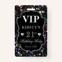 Black Sequins Glitzer Vintag Frame Birthday VIP