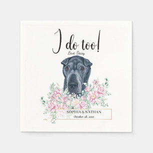Black Shar Pei Dog Wedding Cocktail Napkins Serviette