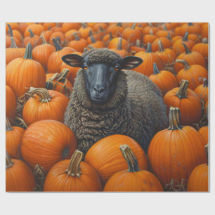 Black Sheep Autumn Pumpkin Patch Decoupage Geschenkpapier