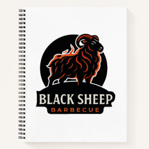 Black Sheep Barbecue Feuer Ram BBQ Grill Liebhaber Notizbuch