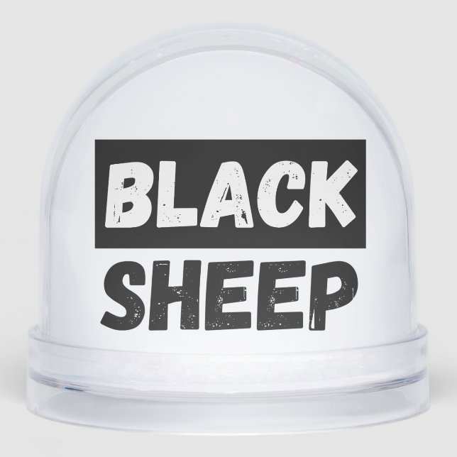 Black Sheep Bold Distressed Rebel Streetwear Art Schneekugeln (Vorderseite)