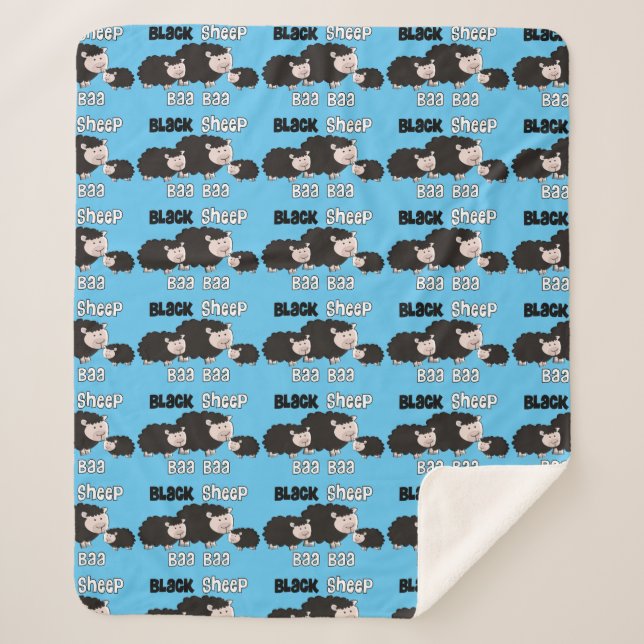 Black Sheep Designs "Baa Baa Black Sheep" Sherpadecke (Vorderseite)