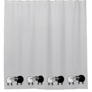 Black Sheep White Sheep Duschvorhang