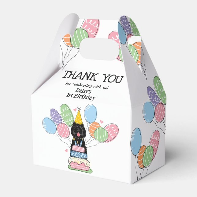 Black Sheepadoodle Birthday Danke Geschenkschachtel (Vorderseite)