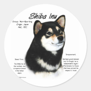 Black Shiba Inu History Runder Aufkleber