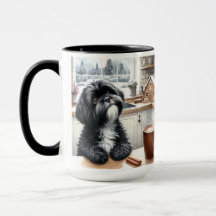 Black Shih Tzu Thank You Christmas Coffee Mug Cup 