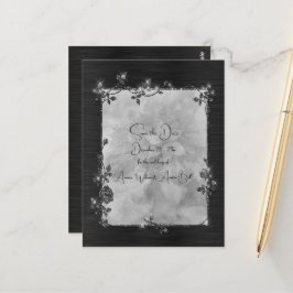 Black Shiny Elegant Sparkly Frame Save the Date Postkarte