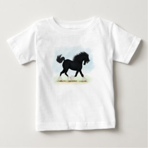 Black Shire Pferd mit Blaze und Strümpfen Baby T-shirt