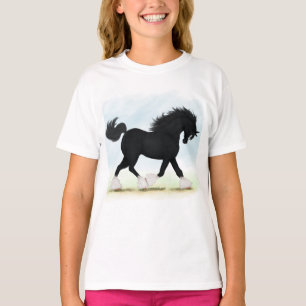Black Shire Pferd mit Blaze und Strümpfen T-Shirt
