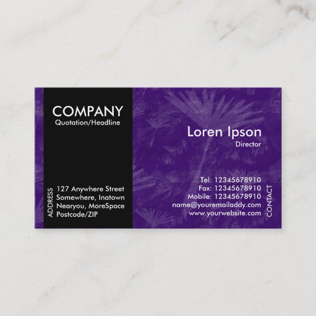 Black SideBand - Violet Dandylion Shadow Tex Visitenkarte (Vorderseite)