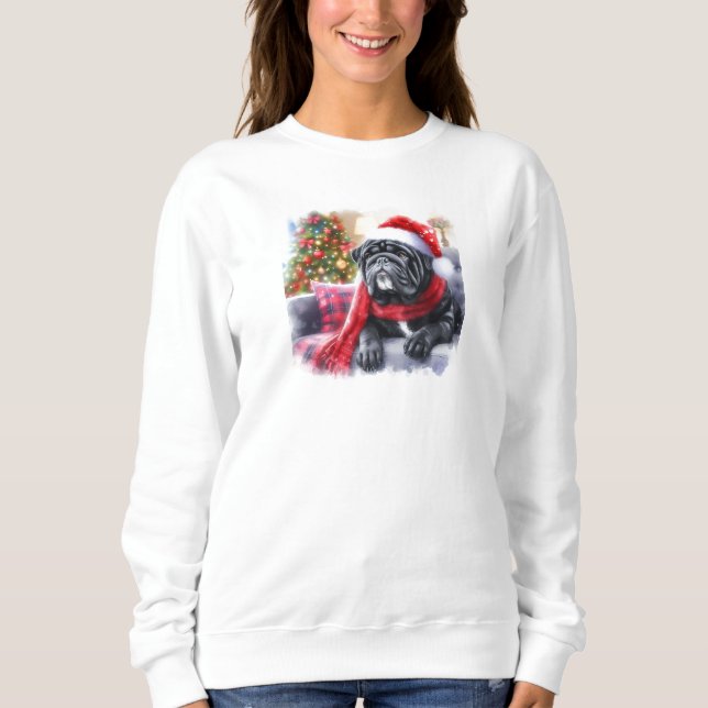 Black Siegel English Bulldog Sweatshirt (Vorderseite)