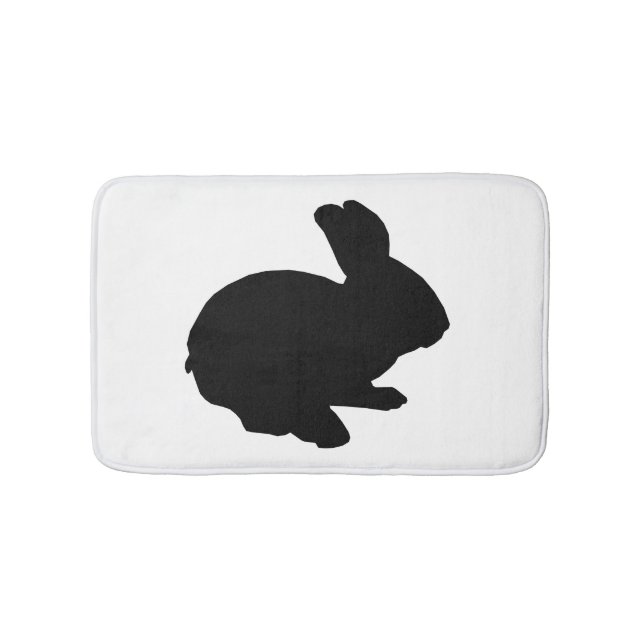 Black Silhouette Bunny Rabbit Bath Mat Badematte (Vorderseite)