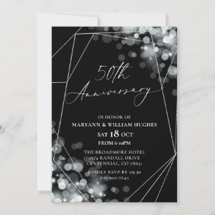 Black & Silver 50. Hochzeitstag Einladung