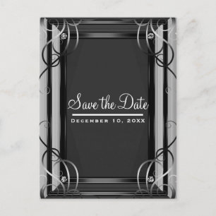 Black & Silver Company Firmen Save the Date Ankündigungspostkarte
