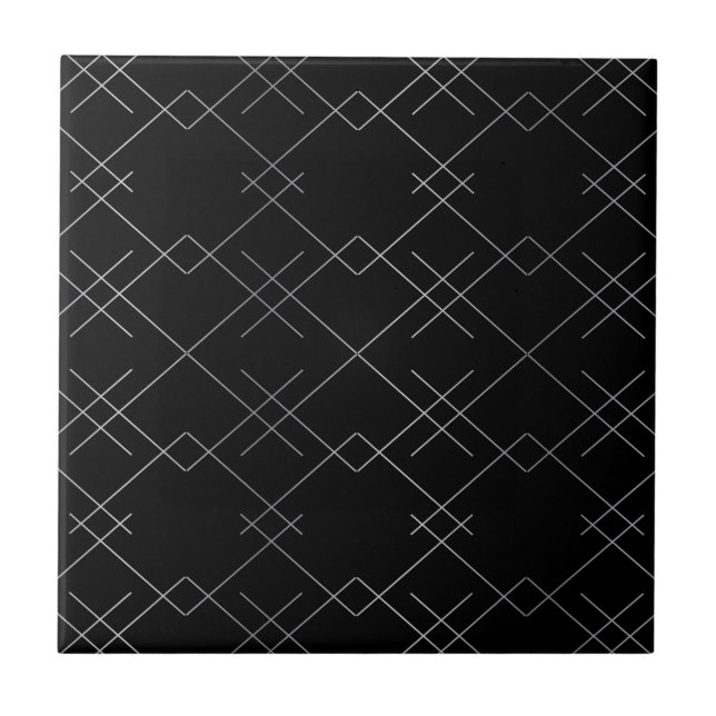 Black-silver, cool, elegant, simple modern pattern fliese (Vorderseite)
