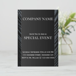 Black Silver Corporate Business Einladungskarte
