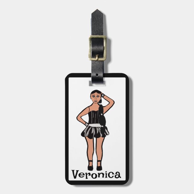 Black Silver Dancer #4 Gepäckmarke Gepäckanhänger (Vorderseite vertikal)