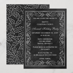 Black Silver Elegante Corporate Holiday Party Einladung