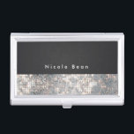 Black Silver Glamour Sequins Visitenkartenhalter Visitenkarten Etui<br><div class="desc">Black & Tan Glamour Sequins Business Card Holder. Passen Sie den Text an oder verließ ihn leer.</div>