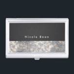 Black Silver Glamour Sequins Visitenkartenhalter Visitenkarten Etui<br><div class="desc">Black & Tan Glamour Sequins Business Card Holder. Passen Sie den Text an oder verließ ihn leer.</div>