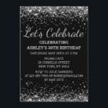 Black Silver Glitzer 30. Geburtstag Feiern Einladung<br><div class="desc">Black Silver Gray Glitzer Invite,  30. Geburtstag Party Einladung Dreißig,  Lasst uns feiern Digital Any Age,  Sofortige Download 456,  Personalisiert 21. 40. 50. 60.,  Elegante Meilenstein Vorlage Sweet 16,  Custom 18. Glam Golden Confetti,  Erwachsene Calligraphie Moderne Design-Drehbuch,  Chic trendy einfach für sie,  Gray 16. Quinceanera 15. Feier</div>