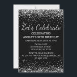 Black Silver Glitzer 30. Geburtstag Feiern Einladung<br><div class="desc">Black Silver Gray Glitzer Invite,  30. Geburtstag Party Einladung Dreißig,  Lasst uns feiern Digital Any Age,  Sofortige Download 456,  Personalisiert 21. 40. 50. 60.,  Elegante Meilenstein Vorlage Sweet 16,  Custom 18. Glam Golden Confetti,  Erwachsene Calligraphie Moderne Design-Drehbuch,  Chic trendy einfach für sie,  Gray 16. Quinceanera 15. Feier</div>