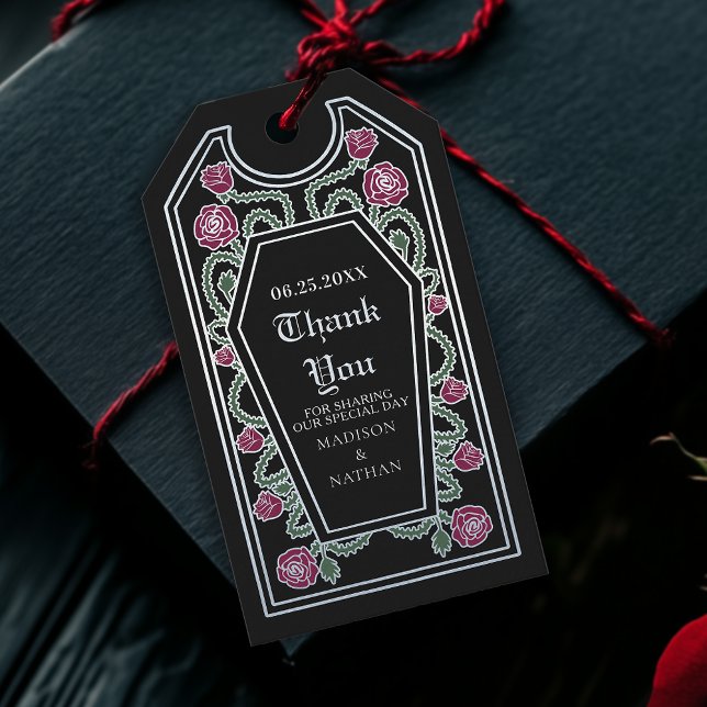 Black Silver Gothic Coffin Rose Hochzeit Vielen Da Geschenkanhänger (Von Creator hochgeladen)