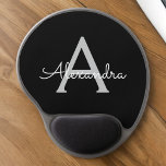 Black Silver Modern Script Girl Monogram Name Gel Mousepad<br><div class="desc">Silber und Schwarz Monogramm Fügen Sie Ihren eigenen Namen Mousepad (Maus Pad). Das macht den perfekten 16 Geburtstag,  Hochzeit,  Brautparty,  Jubiläum,  Babydusche oder Junggeselinnen-Abschied Geschenk für jemanden,  der Lieben glamourösen Luxus und schicke Stile.</div>