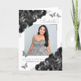 Black & Silver Quinceanera Butterfells Programm