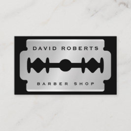 Black Silver Razor Blade Barber Business Card Visitenkarte