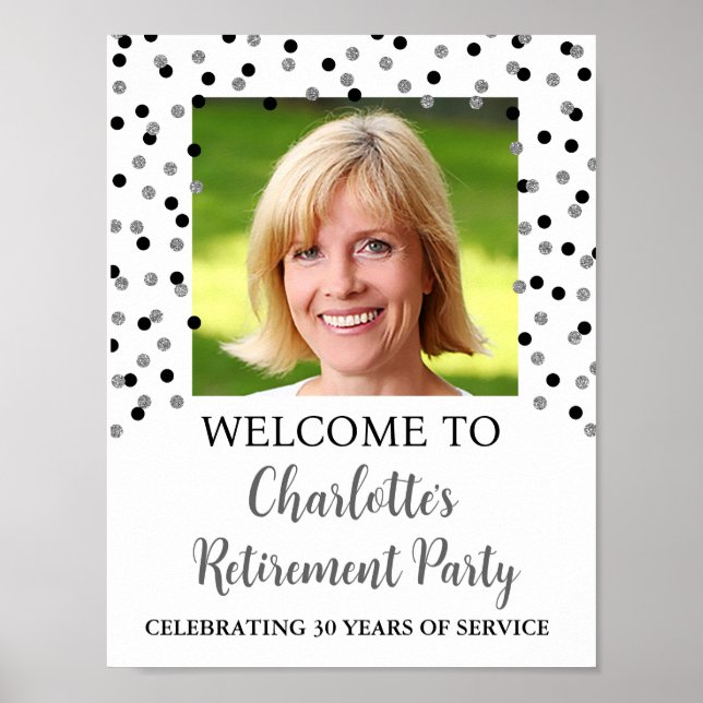 Black Silver Retirement Party 8.5x11 Foto Poster (Vorne)