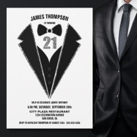 Black Silver Tuxedo 21. Geburtstag Party