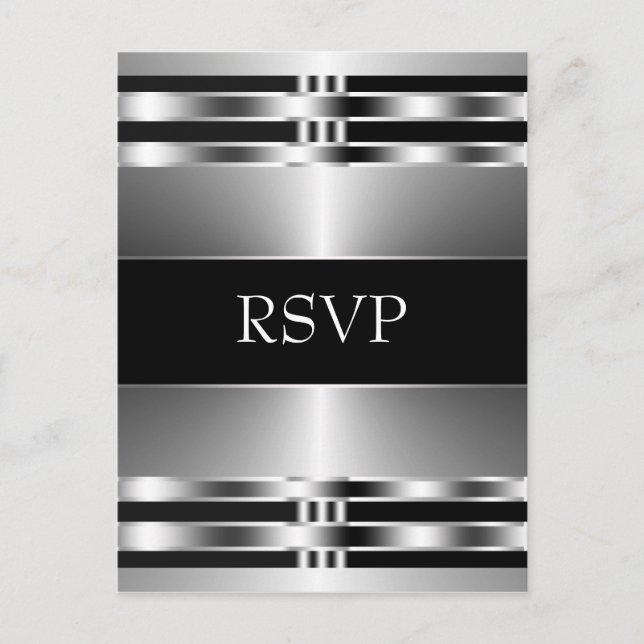 Black Silver UAWG Postcard Einladungspostkarte (Vorderseite)