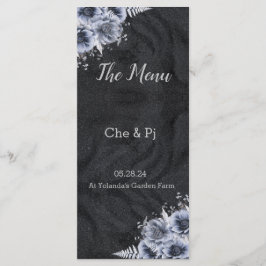 Black & Silver Wedding Menu Menükarte