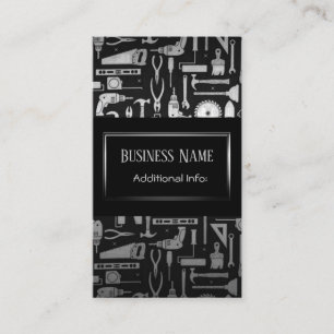 Black & Silver Workshop Tools Business Card 4 Visitenkarte