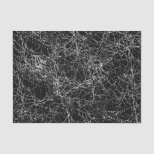 Black & Silvery Spider Webs Chic Halloween-Party Seidenpapier