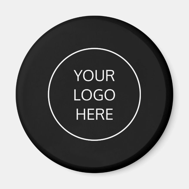 Black Simple Add Your Business Logo Kühlschrankmag Magnet (Vorne)