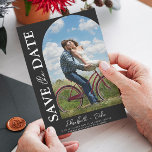 Black Simple Arch Foto Wedding Save the Date<br><div class="desc">Black Simple Arch Foto Wedding Save the Date</div>