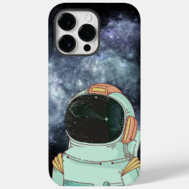 Black Simple Astronaut Case-Mate iPhone 14 Pro Max Hülle