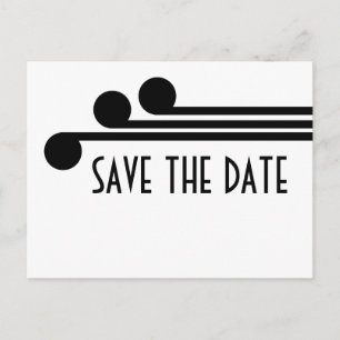 Black Simple Deko Chic Save the Date Postkarte