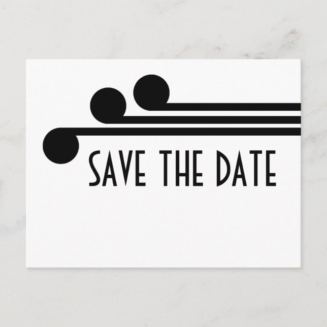 Black Simple Deko Chic Save the Date Postkarte (Vorderseite)