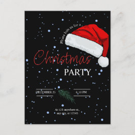 Black Simple Family Christmas Party Einladung