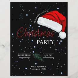Black Simple Family Christmas Party Einladung Flyer