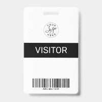 Black Simple Minimalistisch Visitor's Pass ID