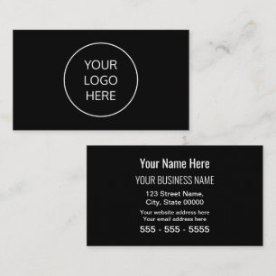 Black Simple Modern Ajouter Votre Carte de visite 