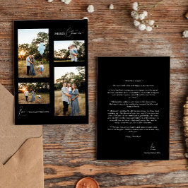 Black Simple Modern Christmas Four Foto Collage Feiertagskarte