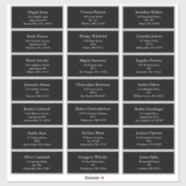 Black Simple Modern Christmas Guest Address Aufkleber