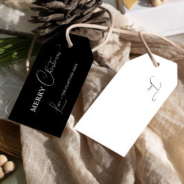 Black Simple Modern Frohe Weihnachten Geschenkanhänger
