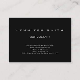 Black Simple Modern Schlicht Consultant Business C Visitenkarte