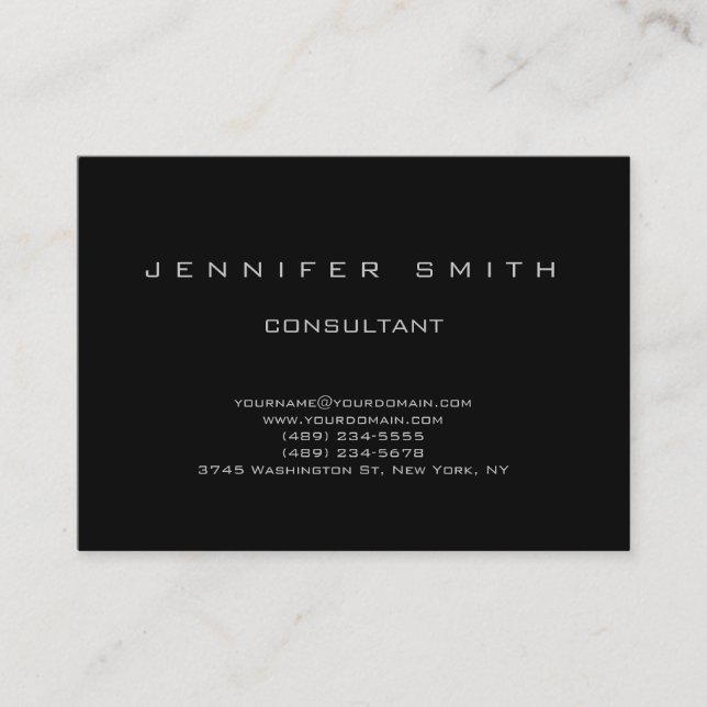 Black Simple Modern Schlicht Consultant Business C Visitenkarte (Vorderseite)